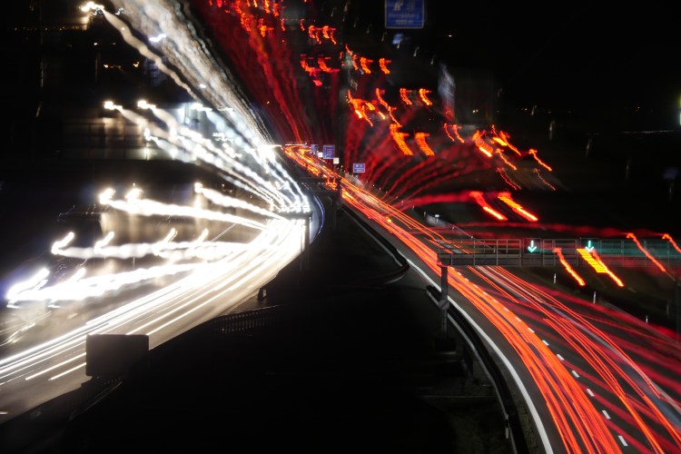 Autobahn at night